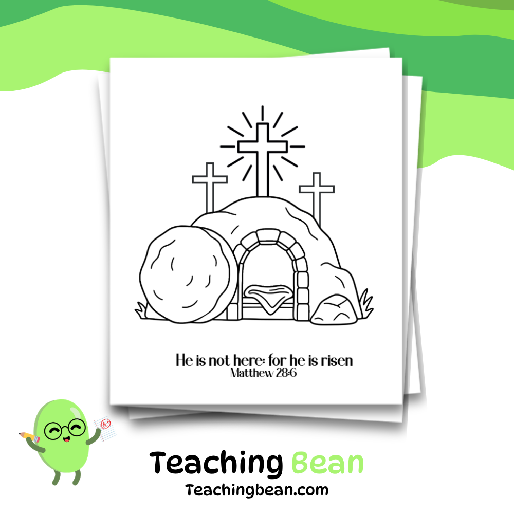 He Is Risen Easter Coloring Page