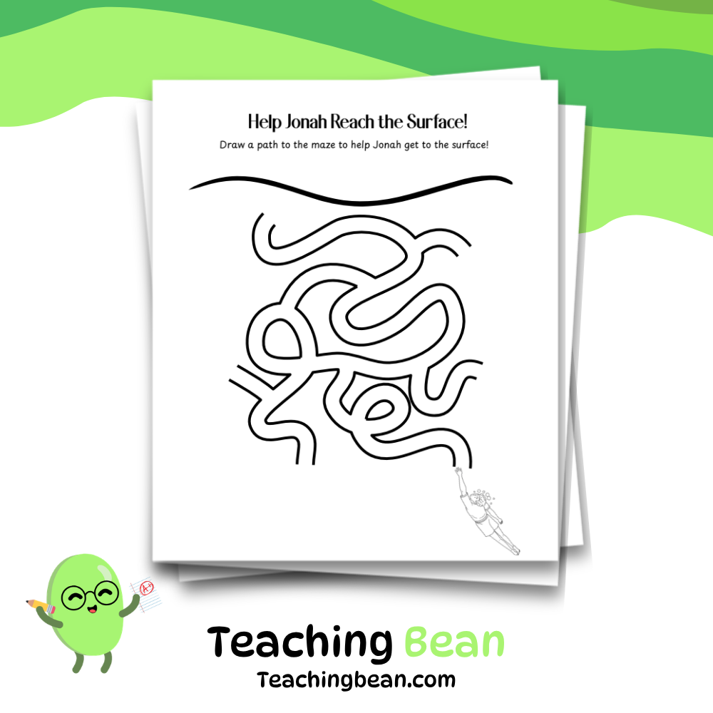 Jonah & the Big Fish Maze Worksheet